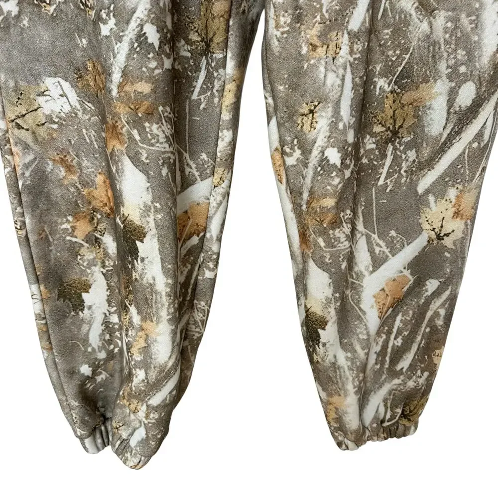Comfrt The Camo Sweatpants Adirondack Tan Brown Cream Leaf Branch Men's Size XL - Picture 5 of 9